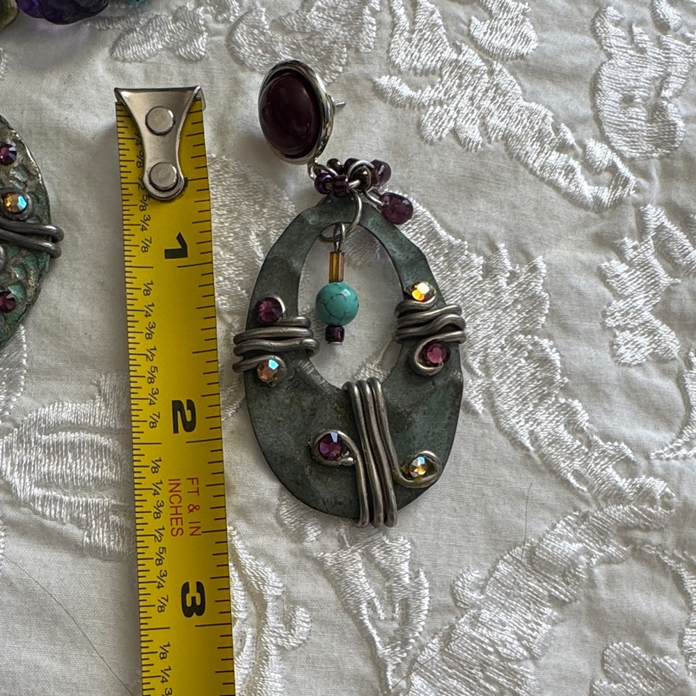 Bohemian Multicolor Beaded Necklace with Matching Earrings - Picture 11 of 12